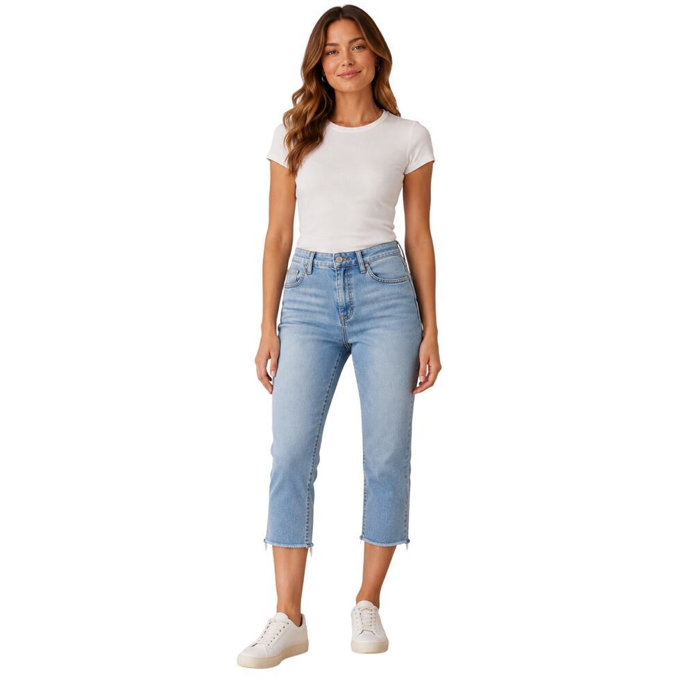 Chaps sz 10 stretch capri high rise casual summer jeans comfort everyday EUC #